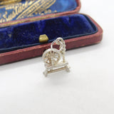 Sterling Silver Spinning Wheel Charm Pendant Vintage c1970