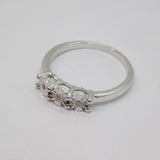 Sterling Silver Three Stone Diamond Engagement/Dress Ring Vintage c1970 Size N