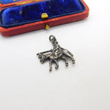 Sterling Silver Mounted Solider Charm Pendant Vintage c1970
