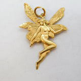 9ct Yellow Gold Art Nouveau Fairy Pendant Vintage c1970s