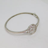 Sterling Silver Paste Set Tree Of Life Hinged Bangle Vintage c2000