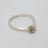 Sterling Silver Paste Solitaire Engagement Band Ring Vintage c1970 Size O