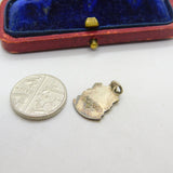 Sterling Silver and Enamel Rye Travel Shield Charm Pendant Vintage c1970