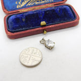 Sterling Silver Diamond Paste Drop Charm Pendant Vintage c1970