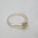 Sterling Silver CZ Solitaire Engagement Ring Vintage c1990 Size K