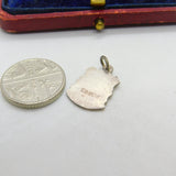 Sterling Silver and Enamel Poole Travel Shield Charm Pendant Vintage c1970