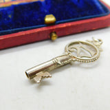 Sterling Silver Commemorative 21st Birthday Key Charm Pendant Vintage c1970