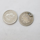 Sterling Silver USA 1854 Dime Coin Charm Pendant Antique