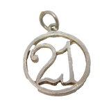 Sterling Silver 21st Birthday Charm Pendant Vintage c1970