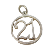 Sterling Silver 21st Birthday Charm Pendant Vintage c1970