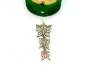 Sterling Silver Triple Butterfly Drop Charm Pendant Vintage c1970