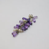 Sterling Silver Amethyst & Seed Pearl Cluster Drop Charm Pendant Vintage c1970