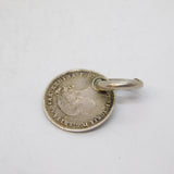 Queen Victoria Sterling Silver Maundy One Pence Coin Charm Antique 1870