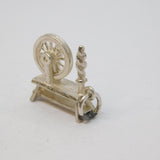 Sterling Silver Spinning Wheel Charm Pendant Vintage c1970