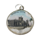Sterling Silver Enamel Bristol Cathedral AF Charm Pendant Vintage c1970