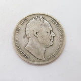 King William IV .925 Silver Half Crown Coin Antique 1834 Fair Condition