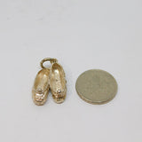 Sterling Silver Slipper Shoes Charm Pendant Vintage c1970