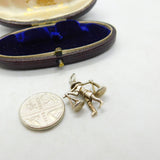 Sterling Silver Oriental Farmer Charm Pendant Vintage c1970