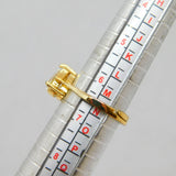 Gold On Sterling Silver Paste Peardrop Adjustable Ring Modern c1990 Size M 1/2