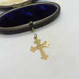 Silver Gilt Delicate Crucifix Charm Pendant Vintage c1970