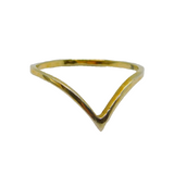 Sterling Silver Gilt Minimalist Wishbone Dress Band Ring Modern c1990 Size O 1/2