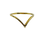 Sterling Silver Gilt Minimalist Wishbone Dress Band Ring Modern c1990 Size O 1/2