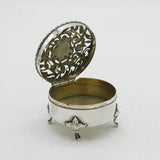 20th Century Sterling Silver Floral Jewellery Box Antique 1911 Birmingham