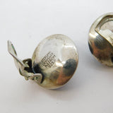 N.E From Danish Sterling Silver Baltic Amber Clip-On Earrings Vintage c1960s