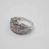 Sterling Silver Multi-Stone Iolite Dress Ring Vintage c1970 Size N 1/2