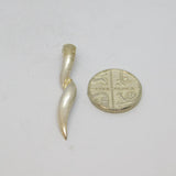 Sterling Silver Twist Form Long Drop Pendant Contemporary c1990s