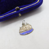 Sterling Silver Ann Hathaway's Cottage Enamel Charm Pendant Vintage c1970
