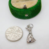Sterling Silver Siamese Cat Charm Pendant Vintage c1970