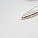 Sterling Silver Mother of Pearl Feather Drop Charm Pendant Vintage c1970