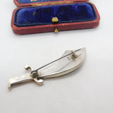 New Zealand Sterling Silver & Abalone Sword Brooch Antique c1930 Art Deco