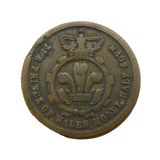Victorian 'Prince of Wales Model Half Sovereign' Coin Antique 1853