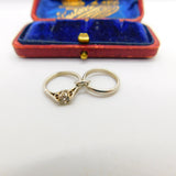 Sterling Silver Twin Wedding Ring Charm Pendant Vintage c1970