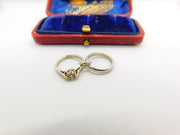 Sterling Silver Twin Wedding Ring Charm Pendant Vintage c1970