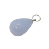 Sterling Silver Blue Lace Agate Drop Charm Pendant Vintage c1970s