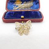 Sterling Silver Filigree Form Butterfly Brooch Pin Vintage c1970