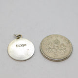 Sterling Silver Round St Christopher Travel Charm Pendant Vintage c1970