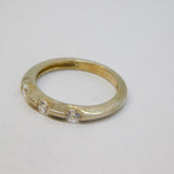 Sterling Silver 3 Stone Paste Set Band Ring Vintage c1970 Size K