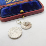 Sterling Silver Pilgrim Hat Charm Pendant Vintage c1970