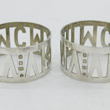 Pair of Sterling Silver Roman Numeral 6th Febuary 1994 Napkin Rings Vintage