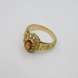 Gold On Sterling Silver Coloured Paste Textured Ring Vintage c1970 Size Q 1/2