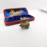 Sterling Silver Bejewelled Cart Charm Pendant Vintage c1970