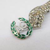20th Century Silver Plated, Enamel, Paste Winged RAF Sweetheart  Brooch Antique