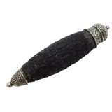 19th Century Indian Sterling Silver Carved Wooden Needle Case Antique c1860s