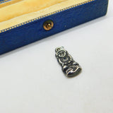 Sterling Silver Puffy Khashani Charm Pendant Antique c1920 Art Deco
