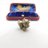 Sterling Silver Dustbin Trailer Charm Pendant Vintage c1970