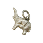 Sterling Silver Trunk Up Elephant Charm Pendant Vintage c1970s